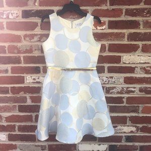 Gold, Blue and White Blush Dress